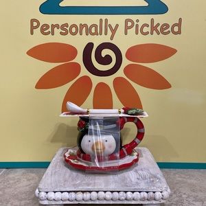 Corner Ruby Holiday Collection Teacup and Saucer Set